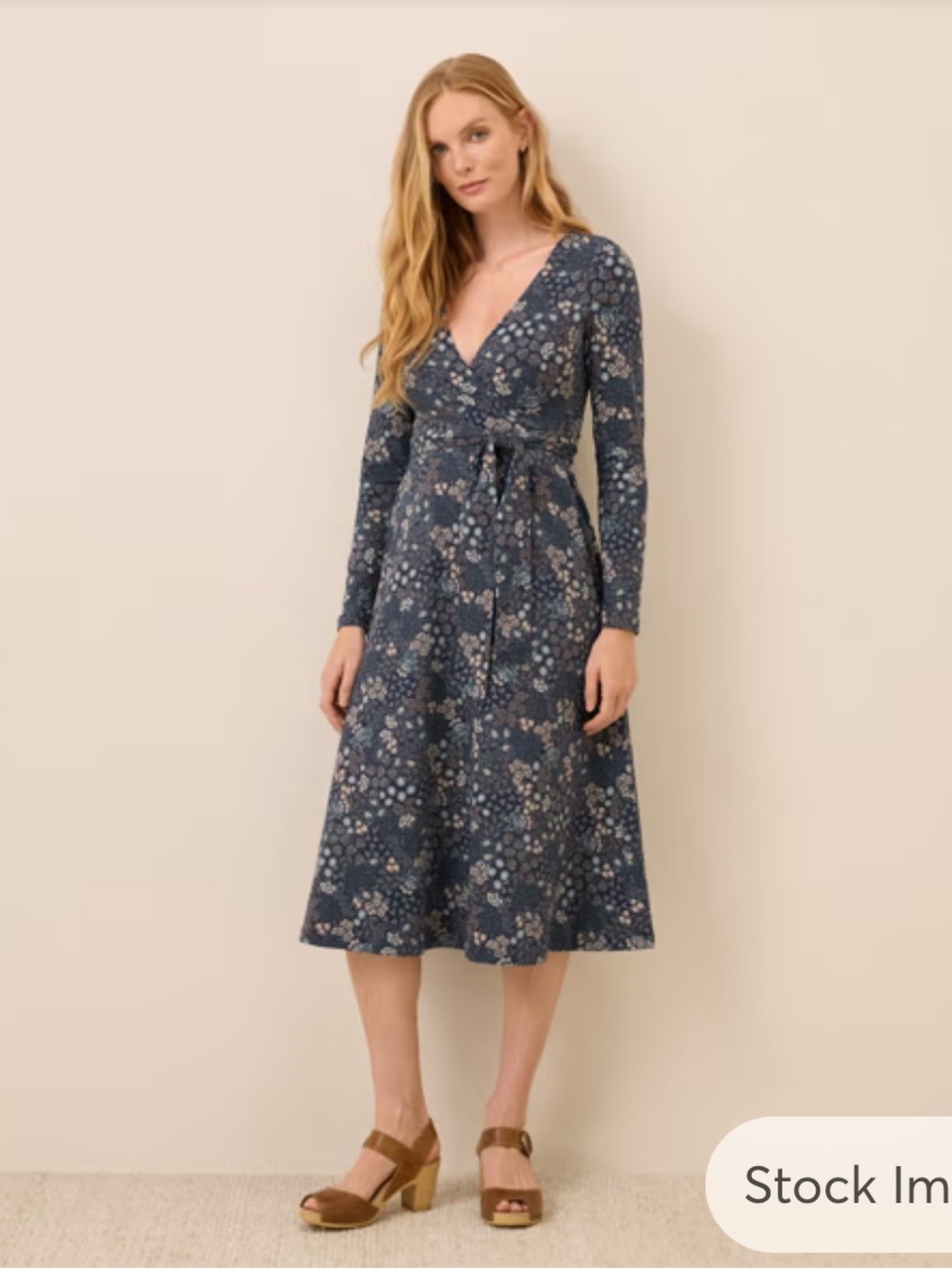 NWOT Pact Fit and Flare Wrap Dress Size L